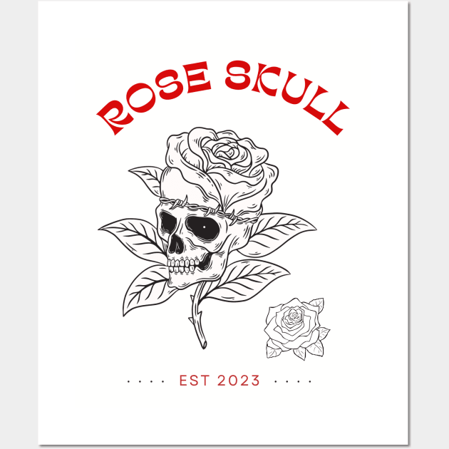 rose skull Wall Art by BeeFlash